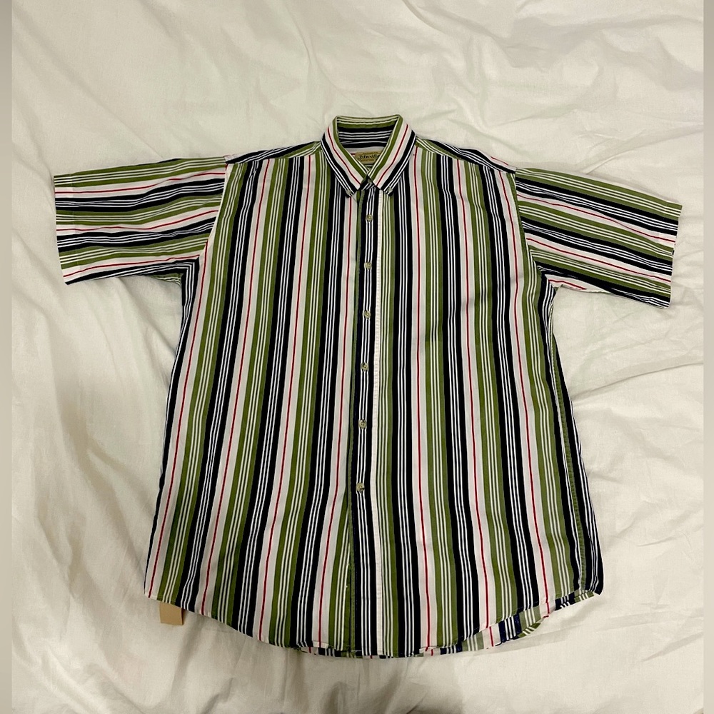 Vintage St John’s Bay Striped Short Sleeve Button Down
